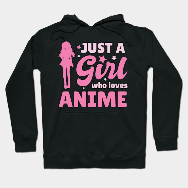 Womens Just A Girl Who Loves Anime Gift Anime Hoodie by TheTeeBee